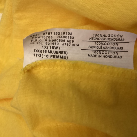 Women’s Hanes JMS Just My Size Flower Sparkly Short Sleeve Tee Shirt 1X - Picture 5 of 6